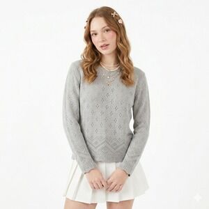 Carly Blake Womens Crochet Sweater Small‎ Vintage 90s Coquette Soft Girl Granny